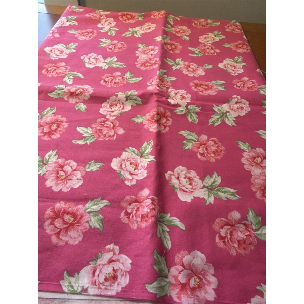 Cotton Fabric‎ LIBBY FLORALS pink flower  BY Oakhurst Textile 44" x 64"